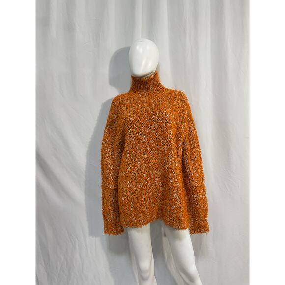 Acne Studios Orange Wool High Neck Tufted Wool Jumper Size L - Picture 1 of 4